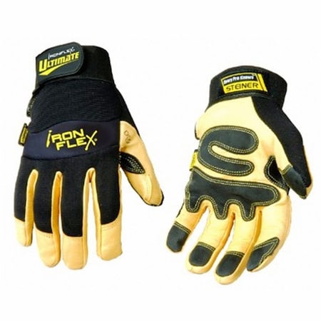 Steiner Pigskin Hide, Elastic with Hook and Loop, Tan/black, L 0912-L